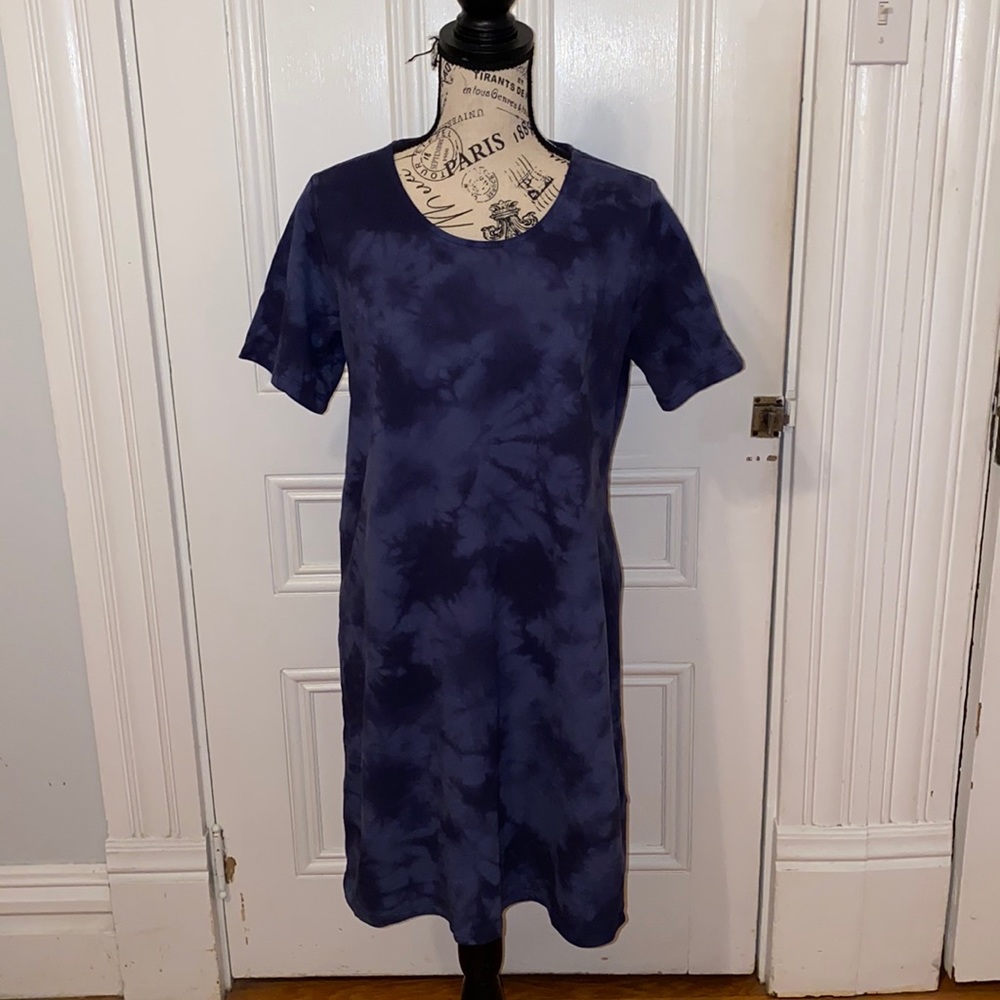 SALE!!! Denim &. Co Petite French Terry Tie-Dye T-shirt Dress